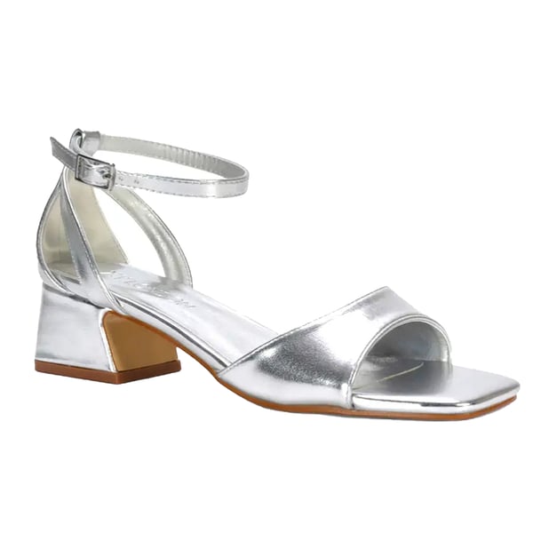 XY London Womens/Ladies Hayley Cut Out Metallic Strappy Low Block Heel Sandals