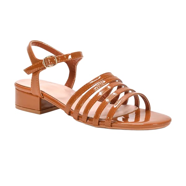 XY London Womens/Ladies Katie Patent Open Toe Low Heel Sandals