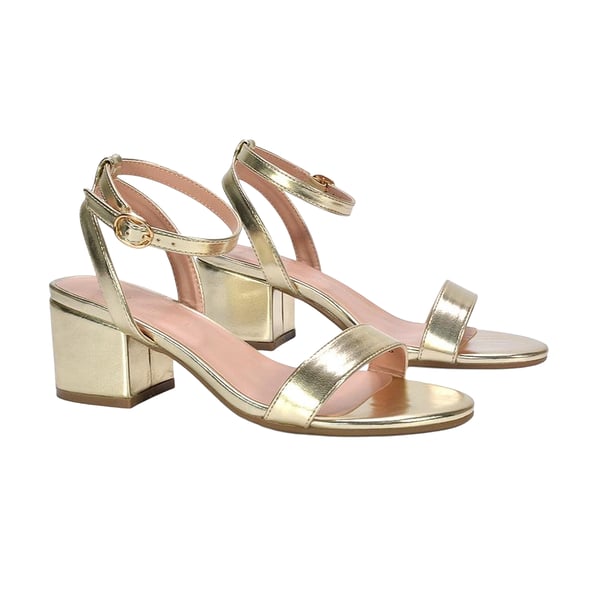 XY London Womens/Ladies Gemma Metallic Strappy Low Block Heel Sandals