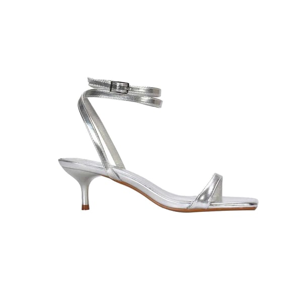 XY London Womens/Ladies Nikita Metallic Strappy Low Kitten Heel Sandals