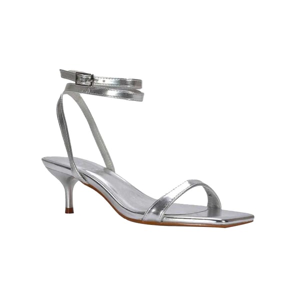 XY London Womens/Ladies Nikita Metallic Strappy Low Kitten Heel Sandals XY London Womens/Ladies Nikita Metallic Strappy Low Kitten Heel Sandals