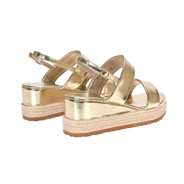 XY London Womens/Ladies Ally Metallic Low Heel Wedge Sandals
