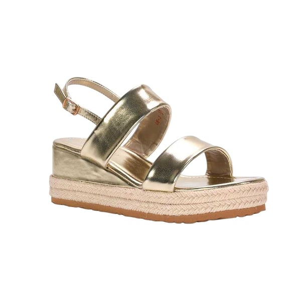 XY London Womens/Ladies Ally Metallic Low Heel Wedge Sandals