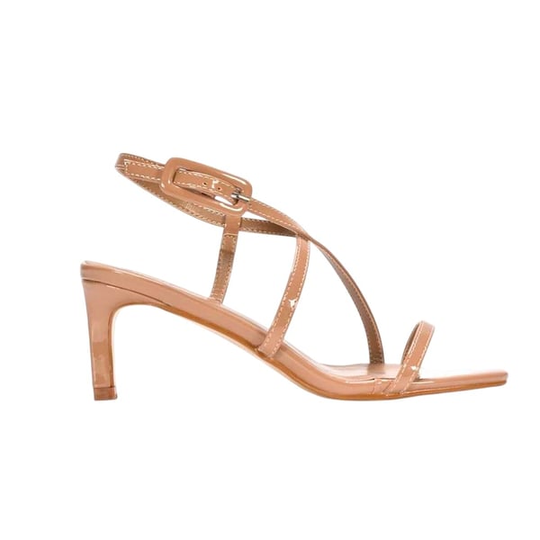 XY London Womens/Ladies Gabriella Patent Square Toe Mid Stiletto Sandals