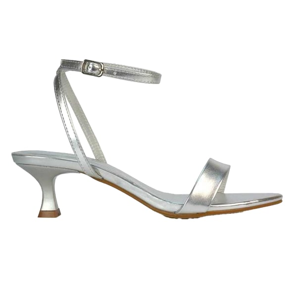 XY London Naisten Antonia Metalliset Hihnat Matalat Kitten Heel Sandaalit