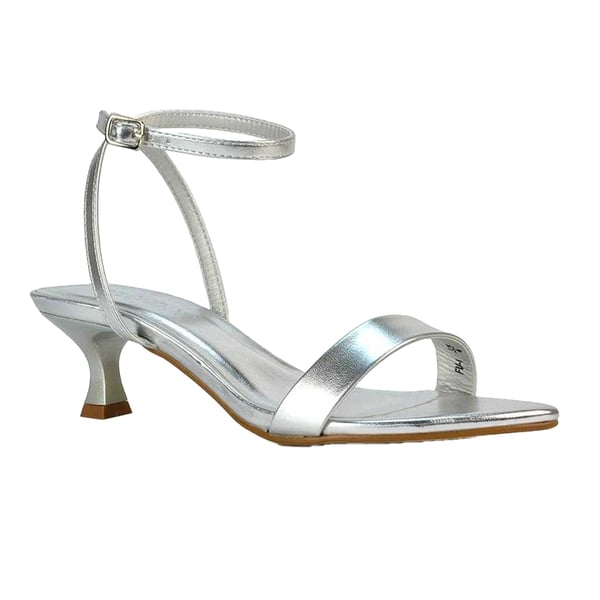 XY London Womens/Ladies Antonia Metallic Strappy Low Kitten Heel Sandals
