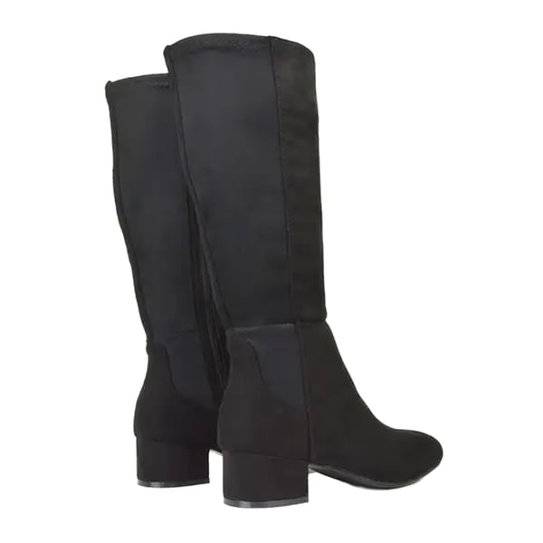 XY London Womens/Ladies Hannah Zip Elasticated Shaft Low Block Heel Long Boots