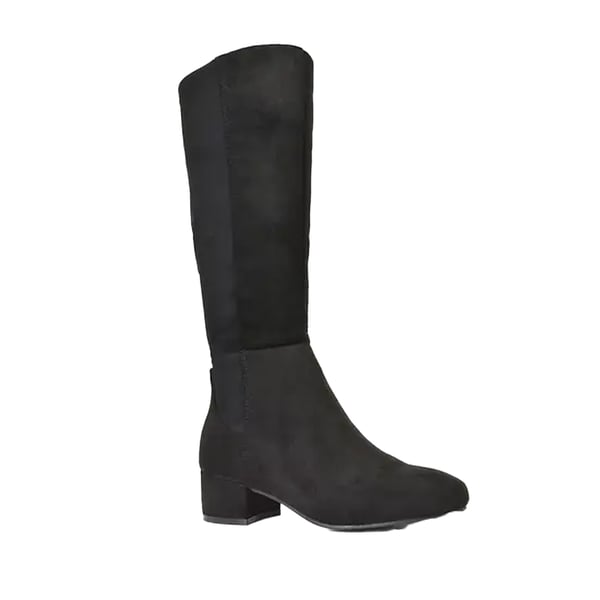 XY London Womens/Ladies Hannah Zip Elasticated Shaft Low Block Heel Long Boots
