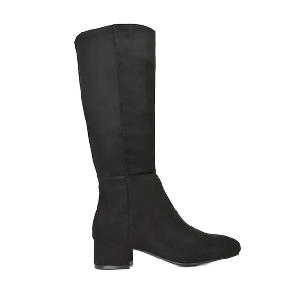 XY London Womens/Ladies Hannah Zip Elasticated Shaft Low Block Heel Long Boots