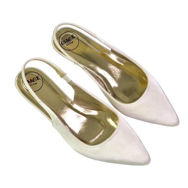 XY London Womens/Ladies Avalone Satin Sling Back Kitten Heel Sandals