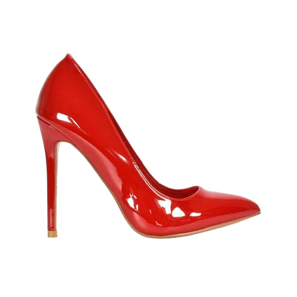 XY London Dam Lu Lu Patent Höga Stilettklackade Pumps