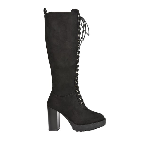 XY London Womens/Ladies Ruthie Suedette Platform Knee-High Boots