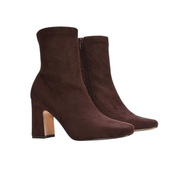 XY London Womens/Ladies Alex Side Zip Stretch Block Heel Ankle Boots