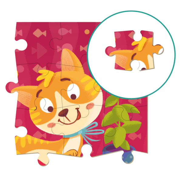 Kitty-palapeli 16 palaa pedagoginen palapeli lapsille kissan väri