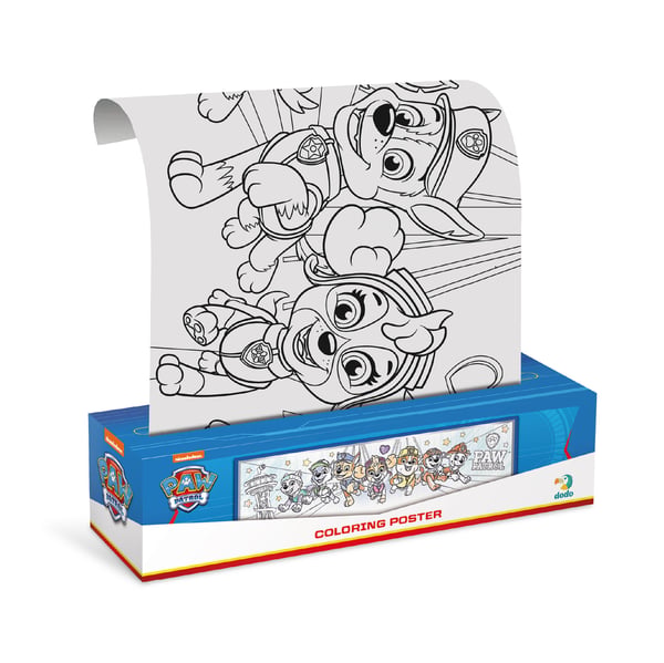Paw Patrol luova maalaus- ja piirtämissetin rullalla oleva värityskirja