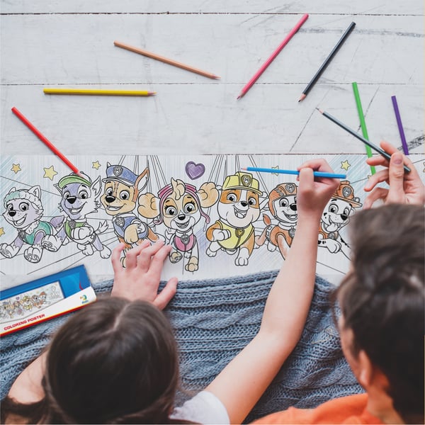 Paw Patrol målarbok i rullar kreativt set för målning och teckning