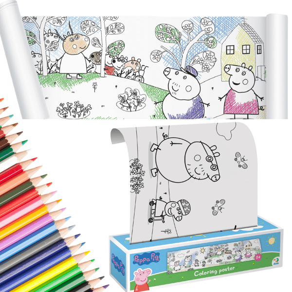 Peppa Pig kreativ målning ritning målarbok uppsättning med roller