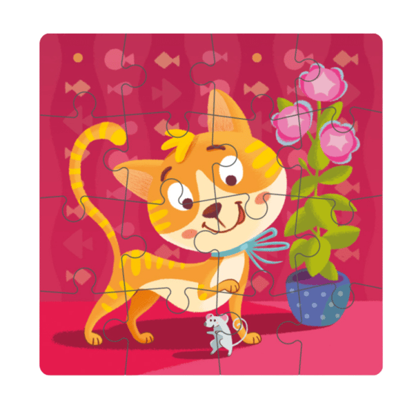 Kitty-palapeli 16 palaa pedagoginen palapeli lapsille kissan väri