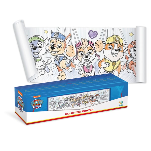 Paw Patrol luova maalaus- ja piirtämissetin rullalla oleva värityskirja