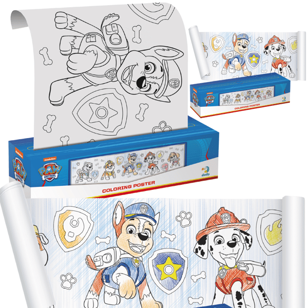 Paw Patrol målarbok i rullar kreativt set för målning och teckning