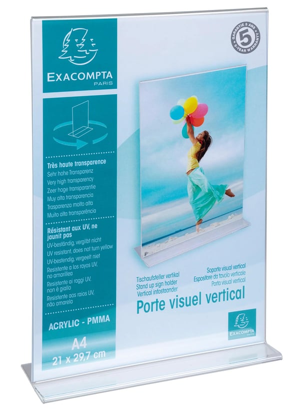 Exacompta 20x Stand-up litteraturholder A4 Clear - Krystal 84158D