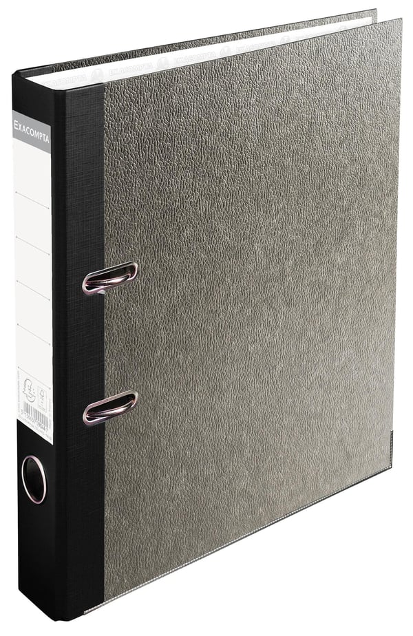 Exacompta 20x Prem Touch Brevordner, A4, 50mm ryg - Grå-sort ryg 9044B