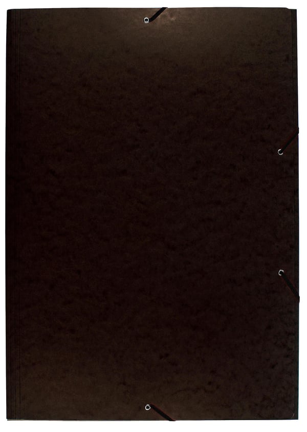 Exacompta 10x 3-flap mappe med elastiske stropper 600gsm hård glaseret meleret presspap - A2 størrelse - Sort 59651E