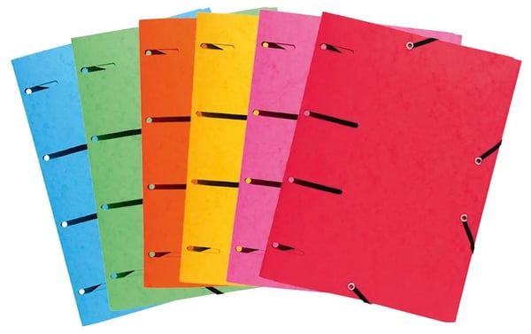 Exacompta 25x Europa elastisk presspap med 3 klapper mappe Punchy A4 - assorterede farver 447100E