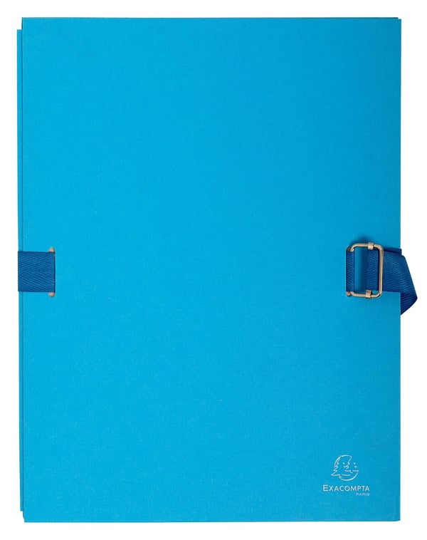 Exacompta 10x Folder med udvidelig ryg med flap på det farvede papir i bunden - A4 - Lyseblå 223220E