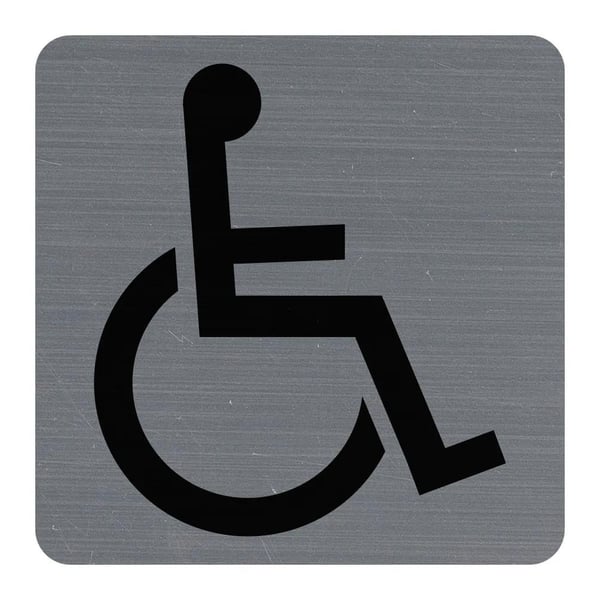 Exacompta Selvklaebende plade imiteret aluminium Handicapés 7,5x7,5 cm - Grå 67191E