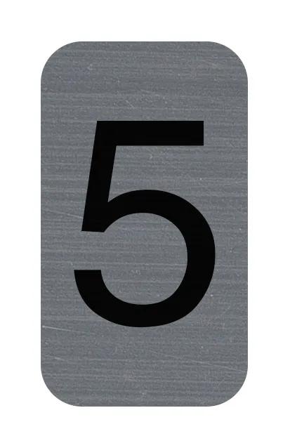 Exacompta Klaebeplade imiteret aluminium nummer 5 2,5x4,4 cm - Grå 67185E