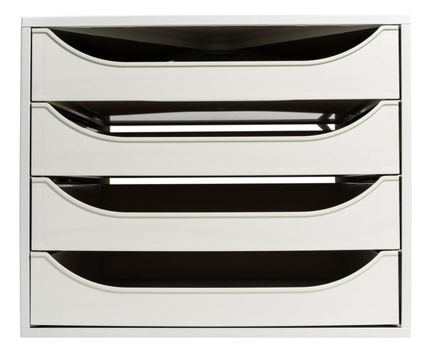 Exacompta ECOBOX Economy skuffesaet (4 skuffer) - Grå 228606D
