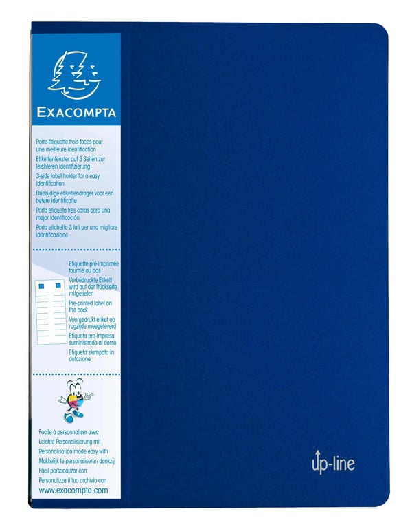Exacompta 20x Up-Line PP Display Book, A4, 20 lommer - Blå 88202E