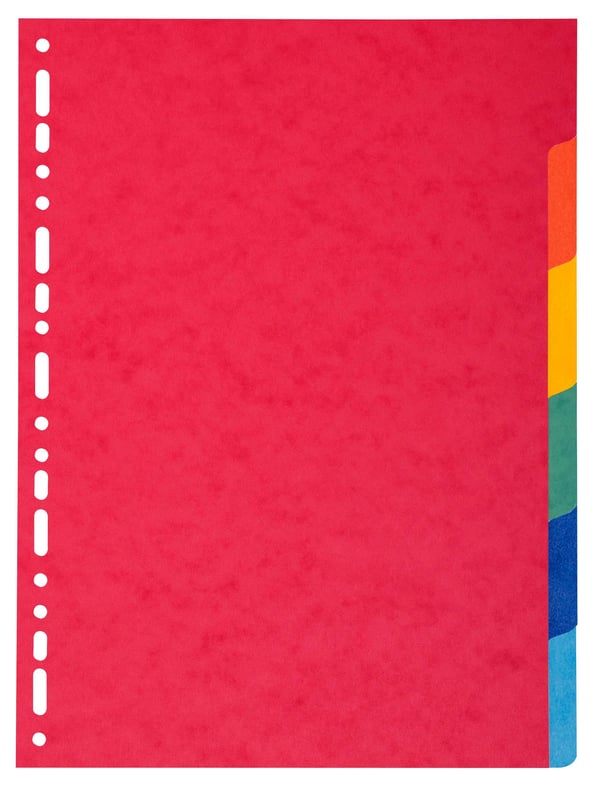 Exacompta 50x Recycled Vivid Dividers, A4, 220gsm, 6 dele - assorterede farver 2006E