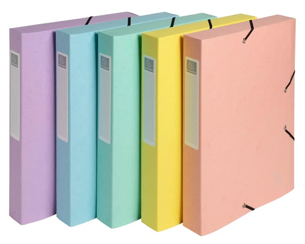 Exacompta 10x Aquarel Box File Cartobox A4 40mm Board - assorterede farver 14460E