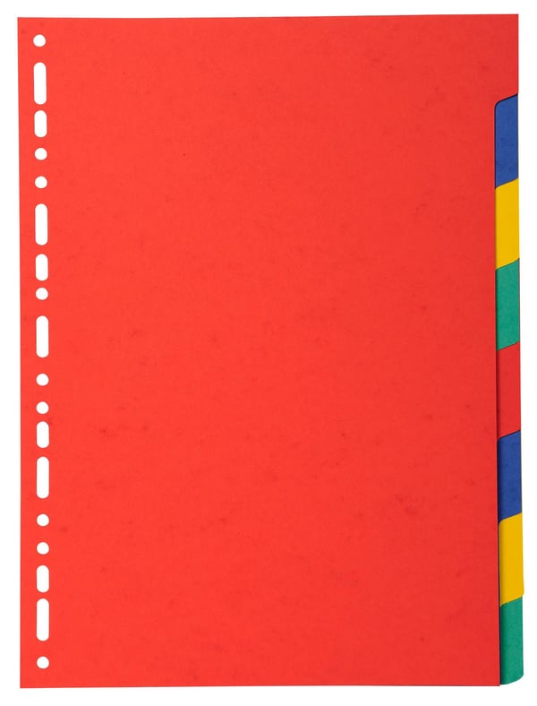 Exacompta 25x Dividers board 220gsm 8 faner - A4 - assorteret lyse 2008E Exacompta 25x Dividers board 220gsm 8 faner - A4 - assorteret lyse 2008E