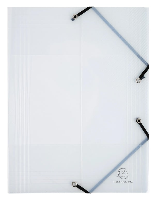 Exacompta 25x Crystal PP Elaticated 3 Flap Mapper, A4, Klar - Krystal 56742E