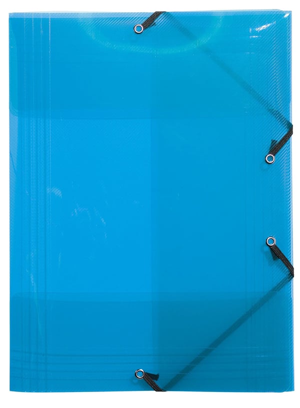 Exacompta 25x Crystal PP elastikmapper med 3 flapper, A4, assorteret, pakke med 5 stk. - assorterede farver 56701E