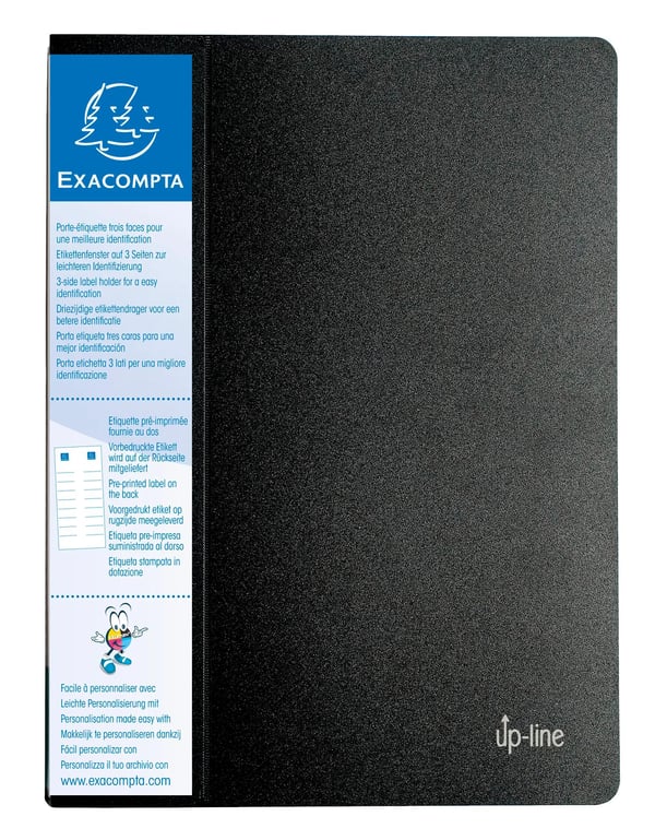 Exacompta 12x Opaque PP Display Book, A4, 40 lommer - Sort 88401E