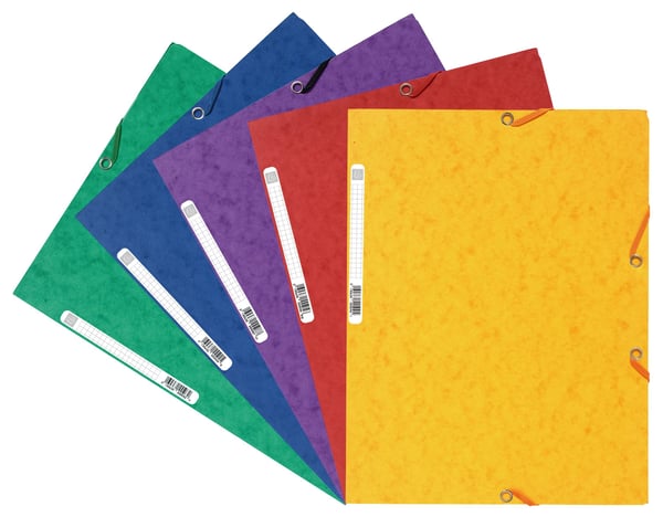Exacompta 50x Europa Elastikmappe med 3 klapper 400gsm A4 - assorterede farver 55515E