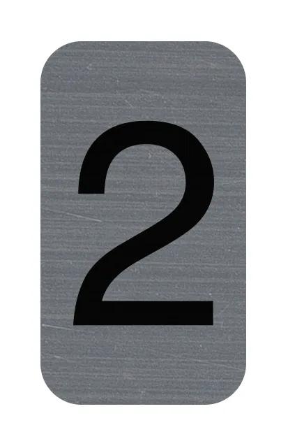 Exacompta Klaebeplade imiteret aluminium nummer 2 2,5x4,4 cm - Grå 67182E