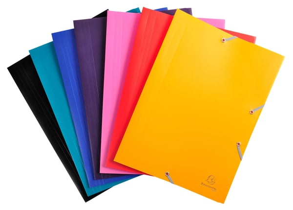 Exacompta 60x 3 flapmapper med elastikbånd Opaque Polypropylen Eco A4 - assorterede farver 55900E