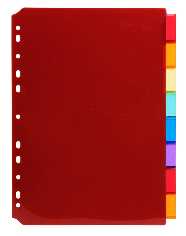 Exacompta 10x PP Dividers, A4, 8 dele - assorterede farver 3908E