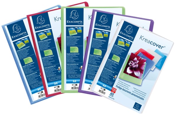 Exacompta 10x Kreacover PP displaybøger, A4 - assorterede farver 5769E