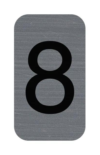 Exacompta Klaebeplade imiteret aluminium nummer 8 2,5x4,4 cm - Grå 67188E