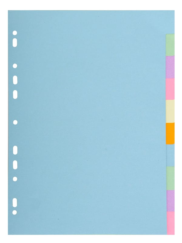 Exacompta 25x Forever Recycled Plain Dividers, A4 (10 dele) - assorterede farver 1610E