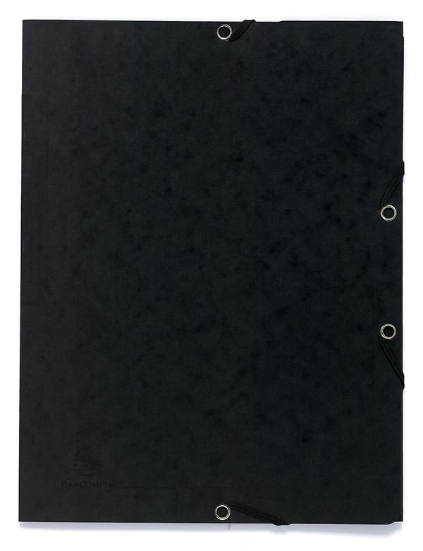 Exacompta 25x Elastisk mappe med 3 flapper 355gsm, A4 - Sort 55401E Exacompta 25x Elastisk mappe med 3 flapper 355gsm, A4 - Sort 55401E