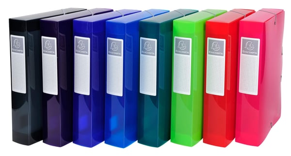 Exacompta 8x Iderama arkiveringsboks, A4, 60mm ryg, PP - assorterede farver 59660E Exacompta 8x Iderama arkiveringsboks, A4, 60mm ryg, PP - assorterede farver 59660E