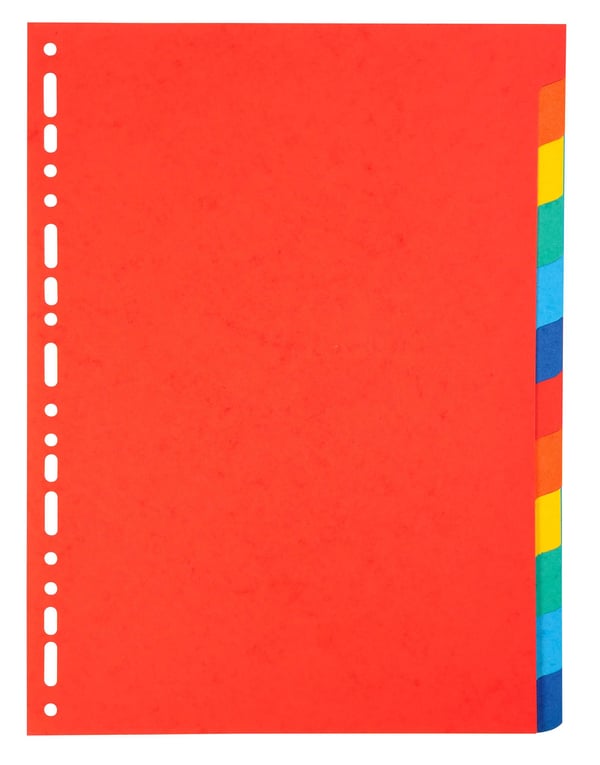 Exacompta 25x Recycled Dividers, A4, 220gsm, 12 dele - assorterede farver 2012E
