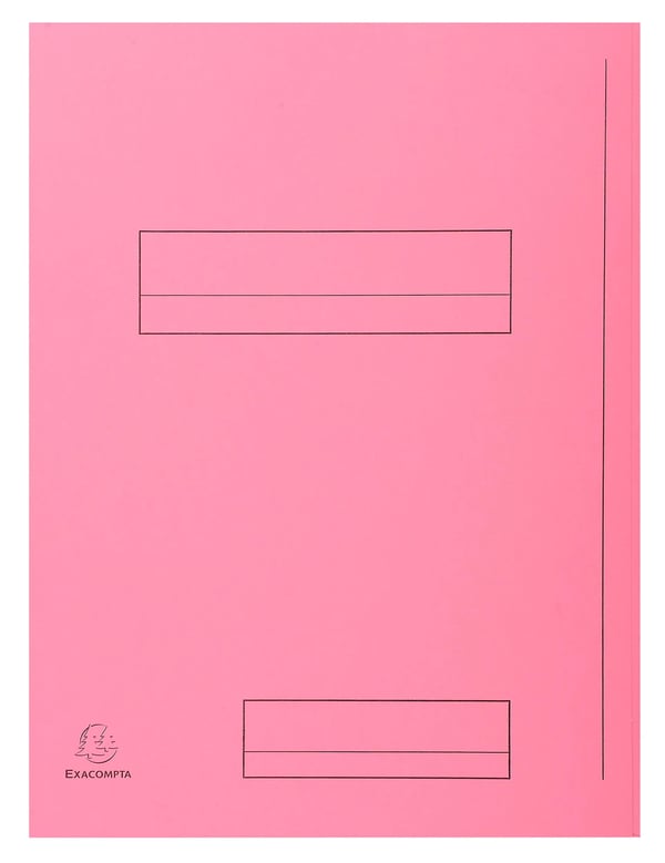 Exacompta 5x Pakke med 50 trykte mapper med 2 klapper SUPER 210 - 24x32cm - Lyserød| 335003E